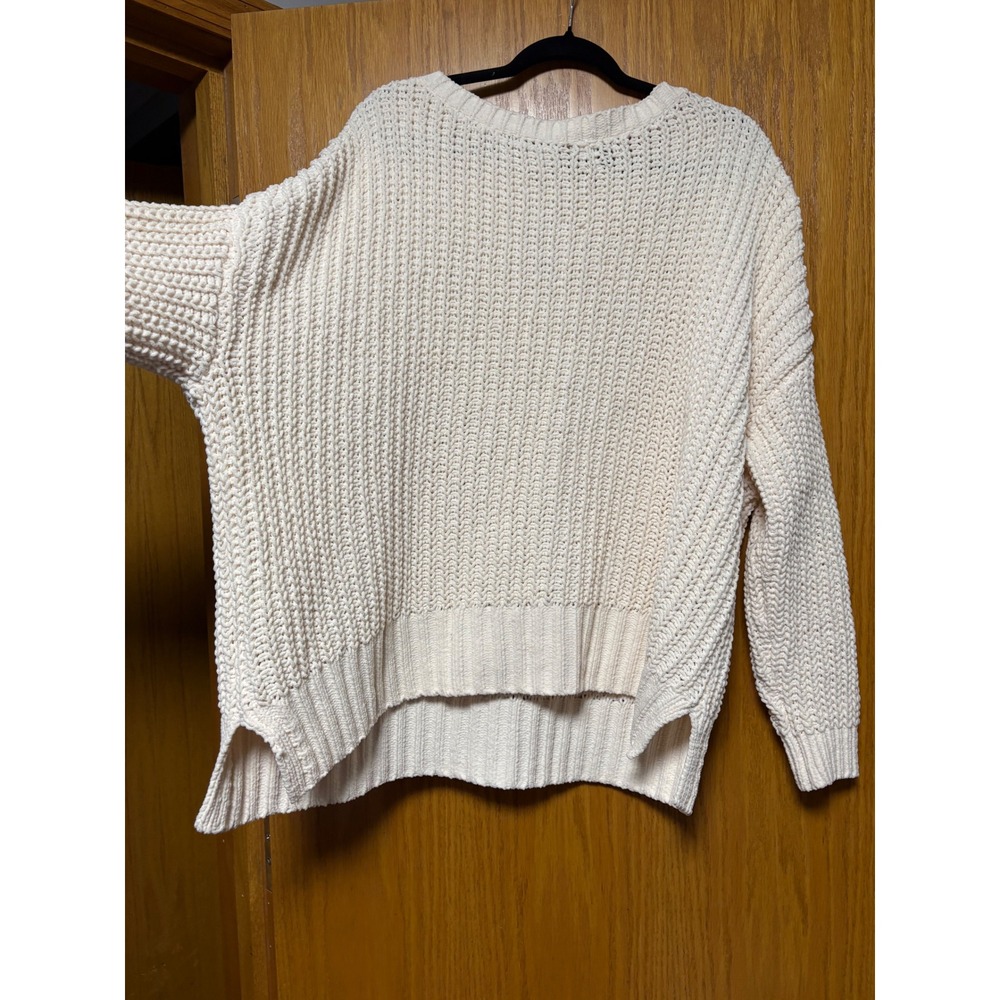 American Eagle Cream‎ Chunky Knit Oversized Sweater Top Womens Small - Picture 4 of 7